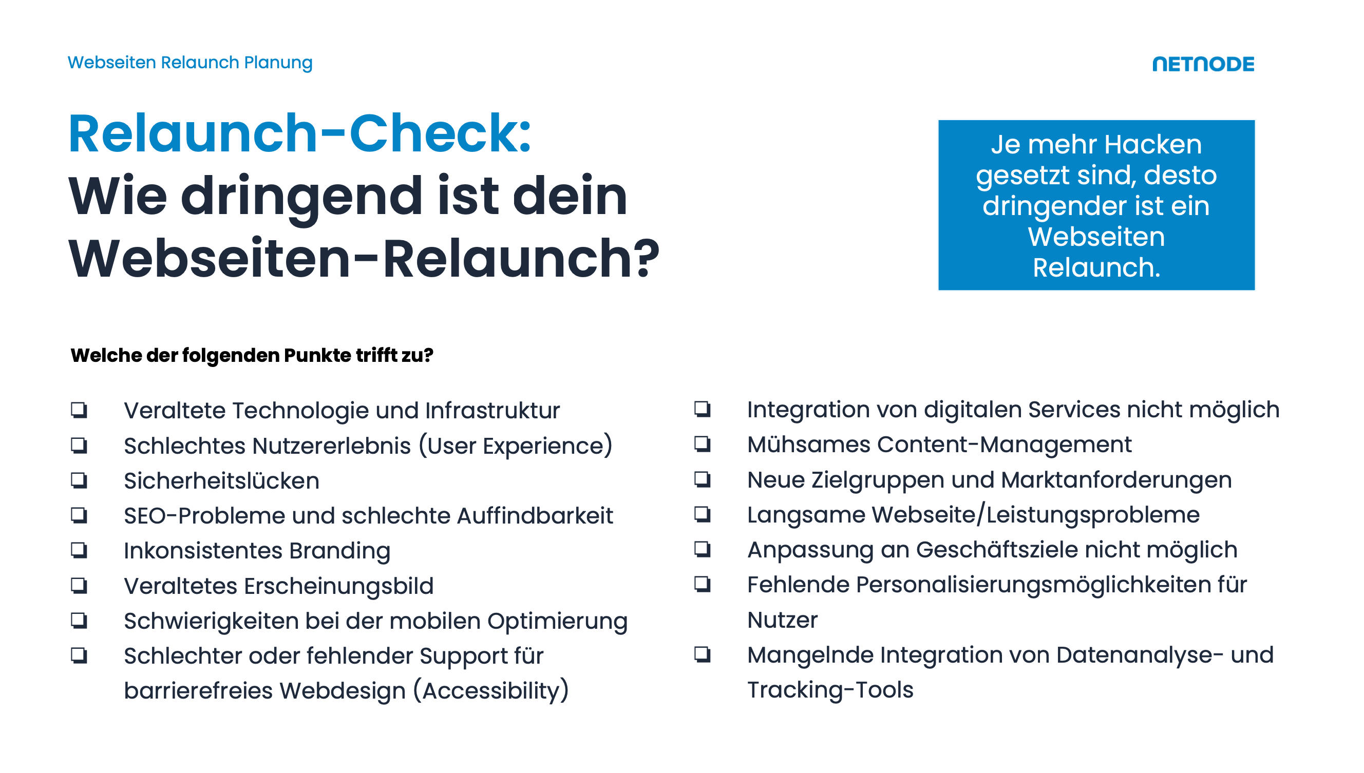 Webseiten Relaunch Checkliste